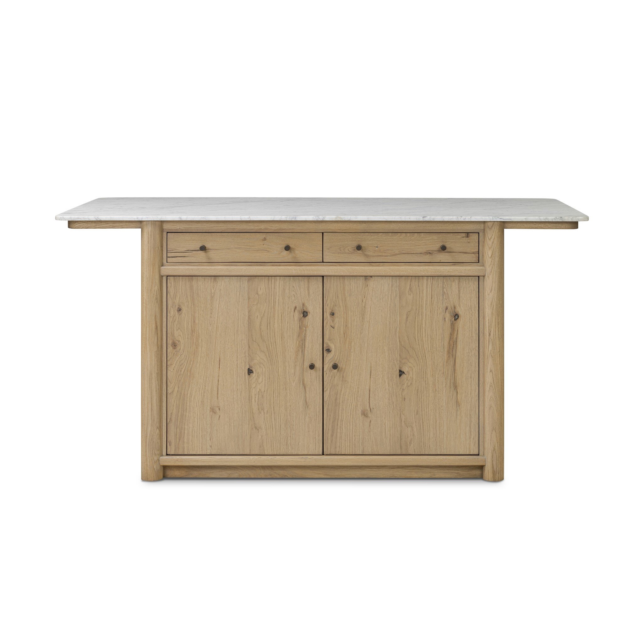 Fatima Kitchen Island - White Carrara Marble - Image 0