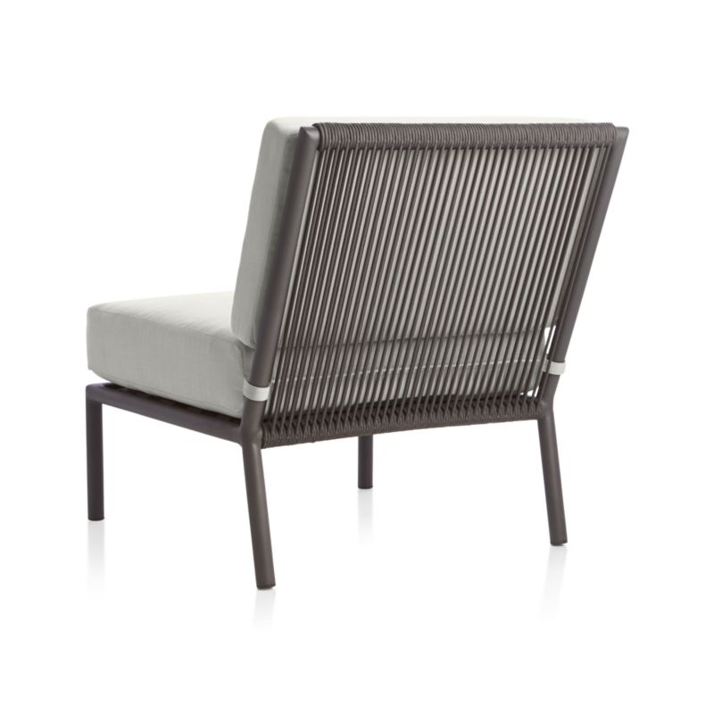 Morocco Graphite Sectional Armless Chair with White Sunbrella ® Cushions - Image 2