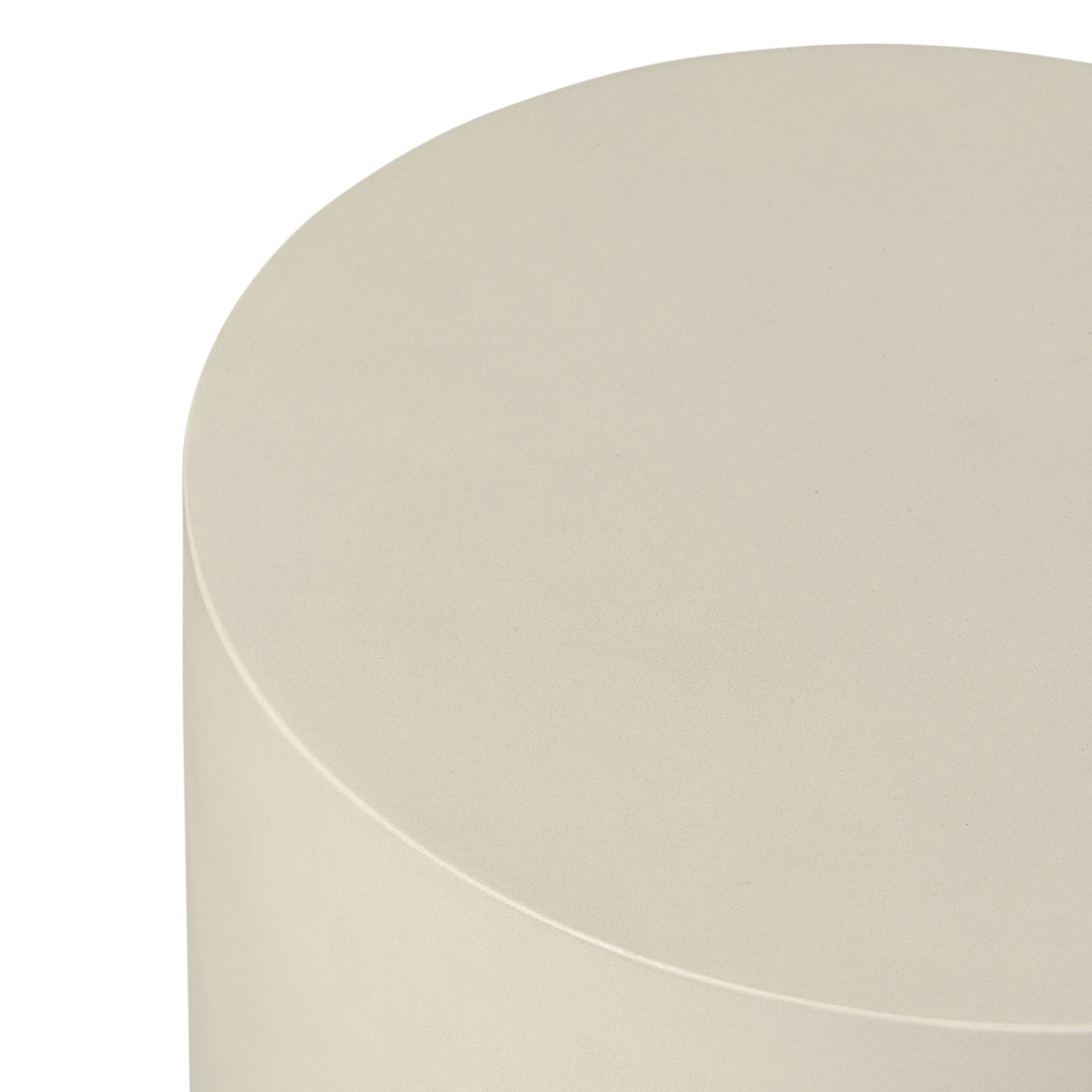 Ivan Round End Table - White Concrete - Image 2