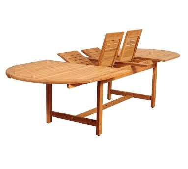 Nassau Extending Teak Oval Outdoor Dining Table, Small 59"-79" - Image 5