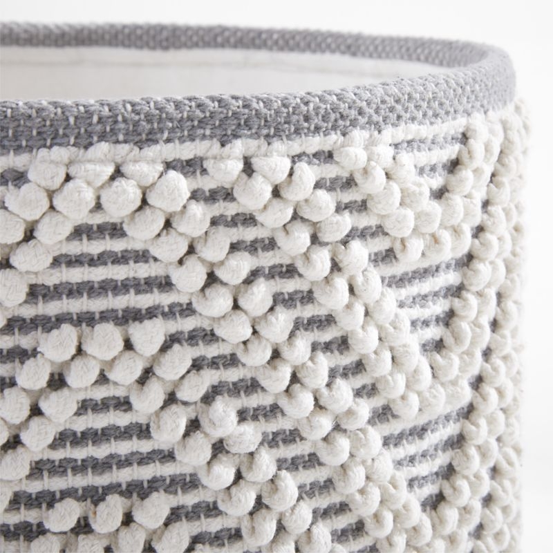 Dottie Grey Woven Macrame Kids Small Storage Bin - Image 2