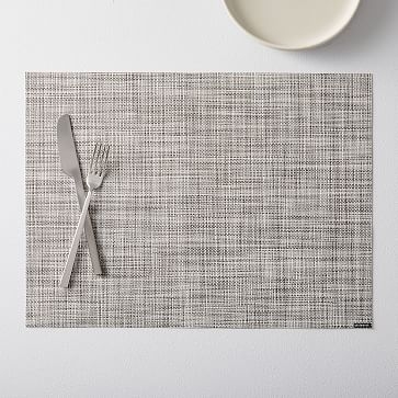 Chilewich Easy-Care Mini Basketweave Placemat, Gravel - Image 1