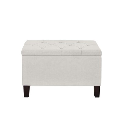 42 Inch Hinged Top Storage Bench W/ Diamond Tufted Seat In Glacier - Image 0