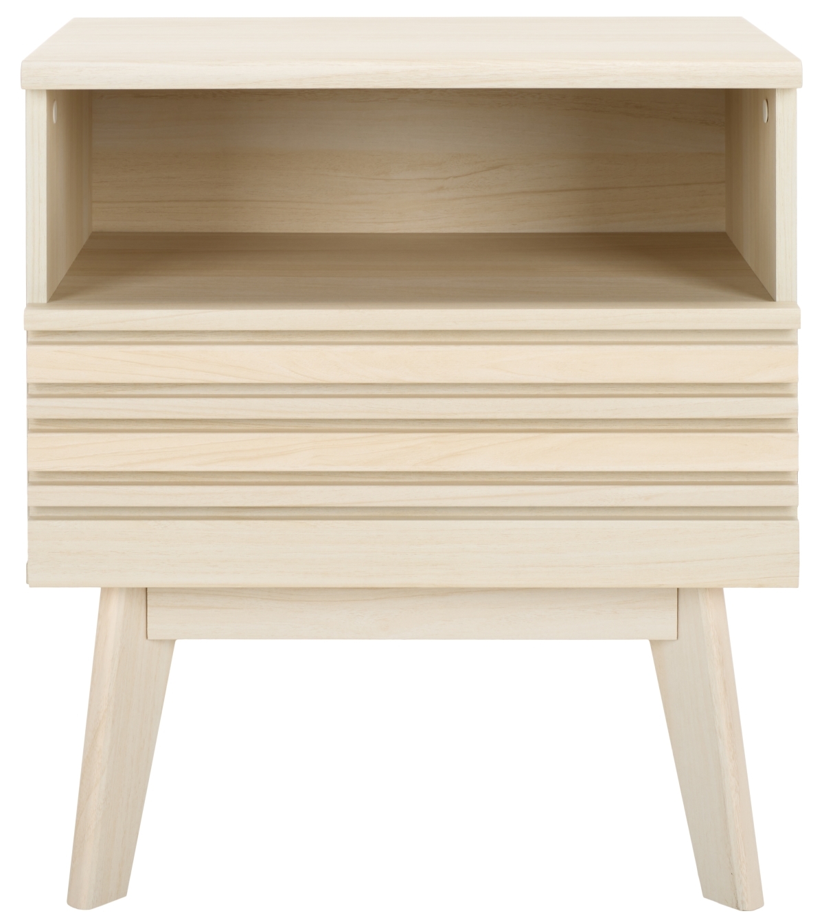 Esma 1 Drawer 1 Shelf Nightstand - Bleached White - Safavieh - Image 0