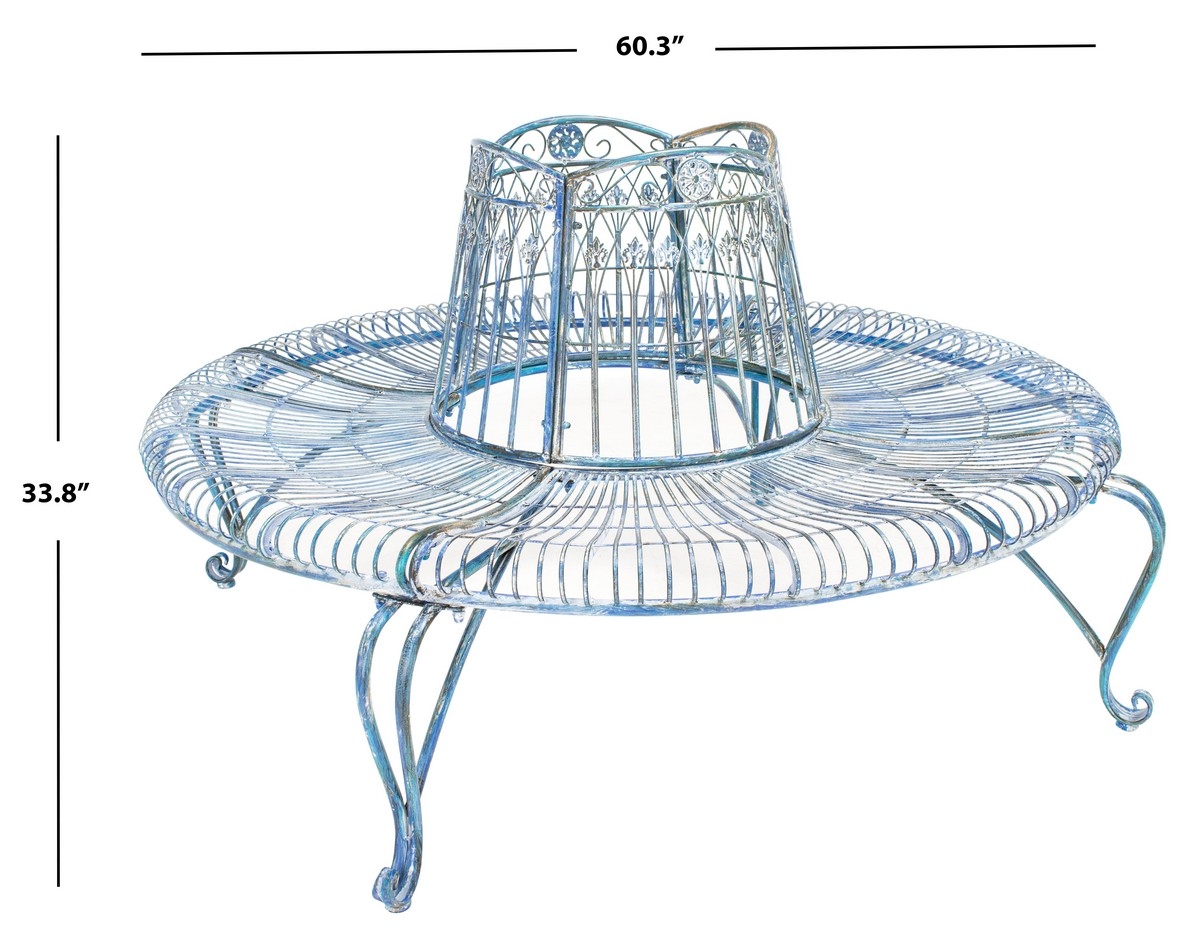 Ally Darling Tree Bench - Mossy Blue - Safavieh - Image 8