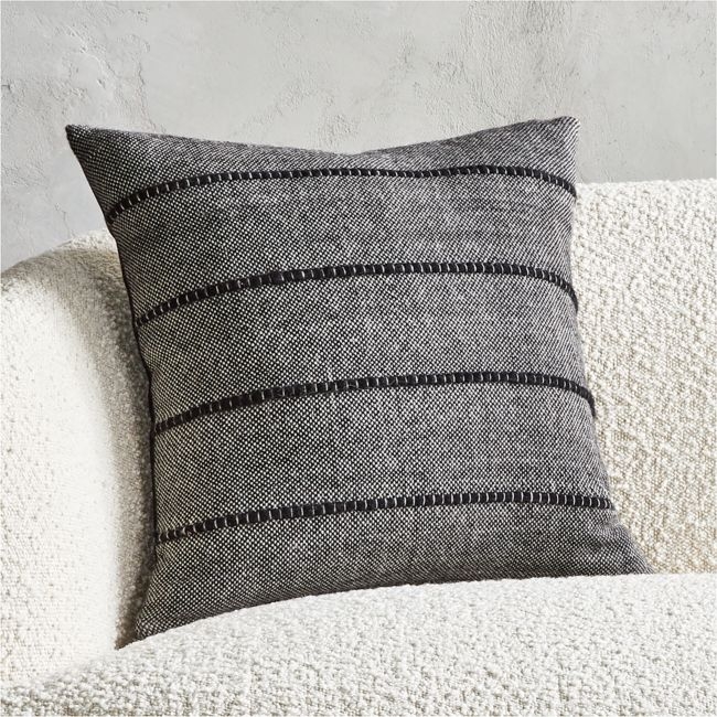 Robi Black Alpaca Throw Pillow with Feather-Down Insert 18" - Image 3