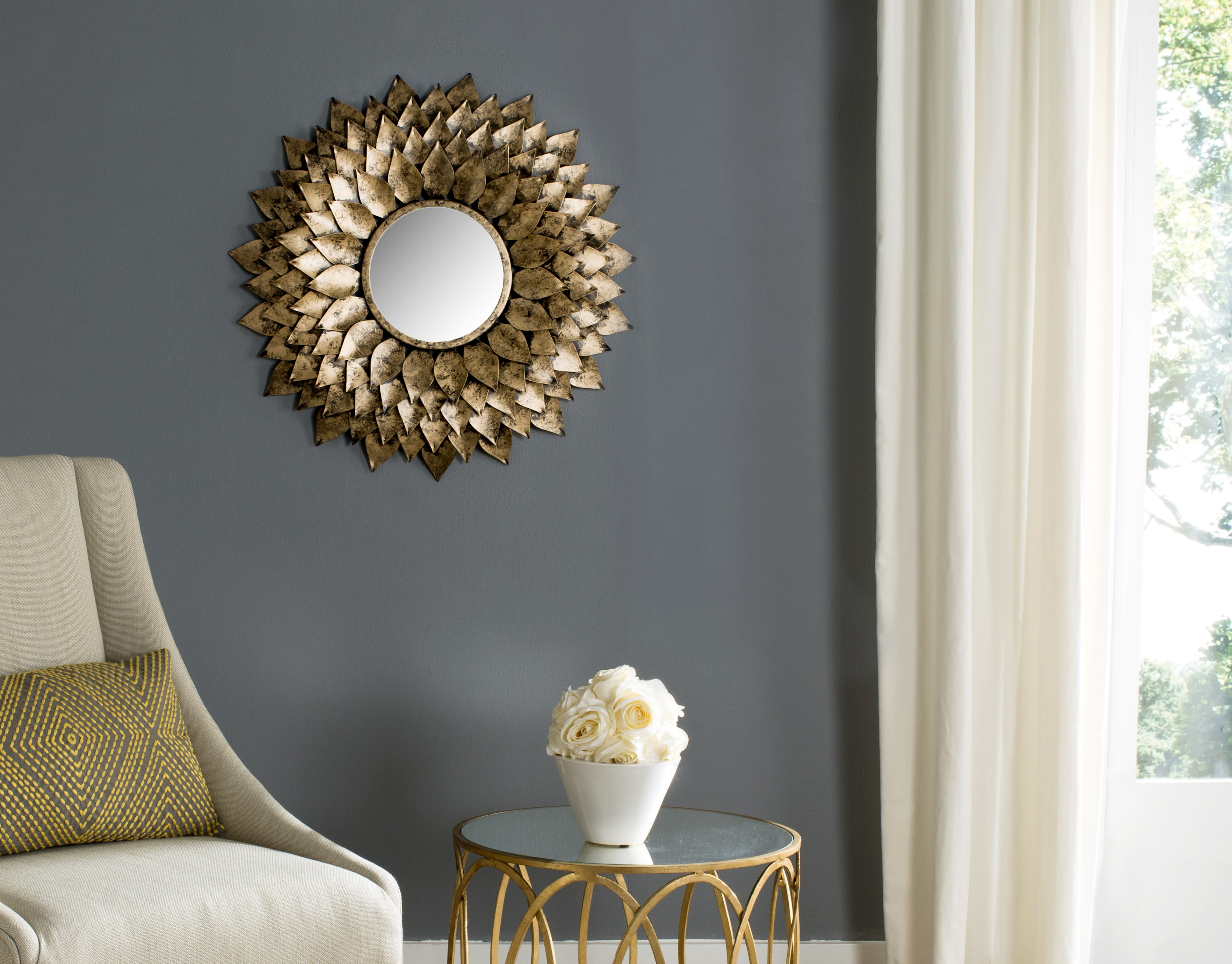 Provence Sunburst Mirror - Gold - Safavieh - Image 2