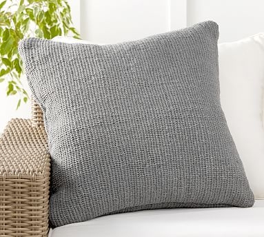 Thallo Textured Indoor/Outdoor Pillow , 24 x 24", Gray - Image 0
