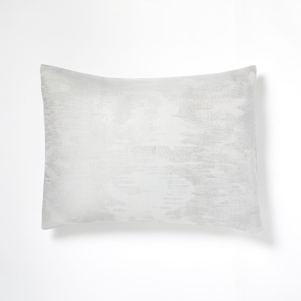 Silky TENCEL Cotton Ikat Matelasse Duvet, Standard Sham, Silver Gray - Image 0