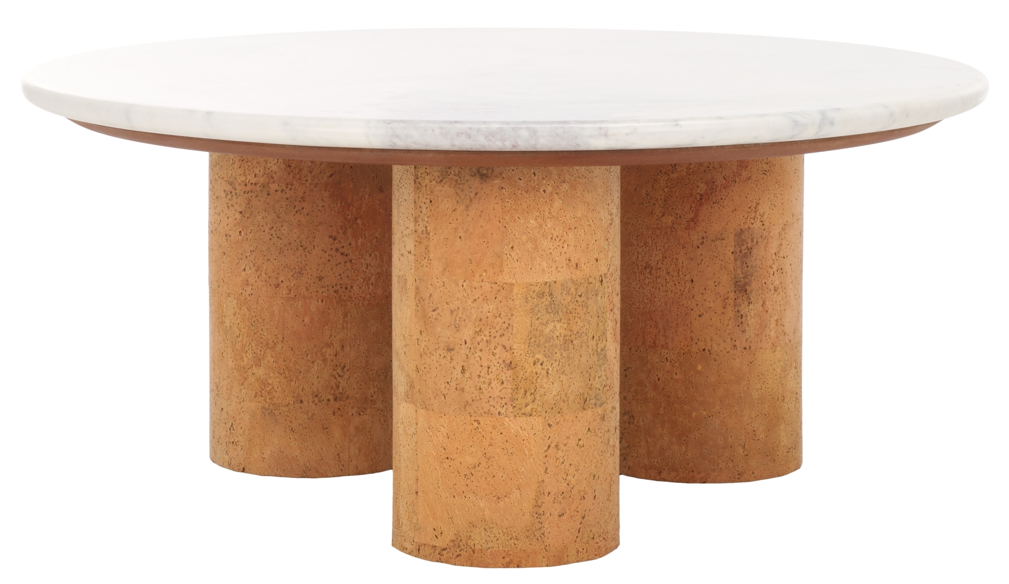 Marilynn Cork Coffee Table - White/Cork - Image 0
