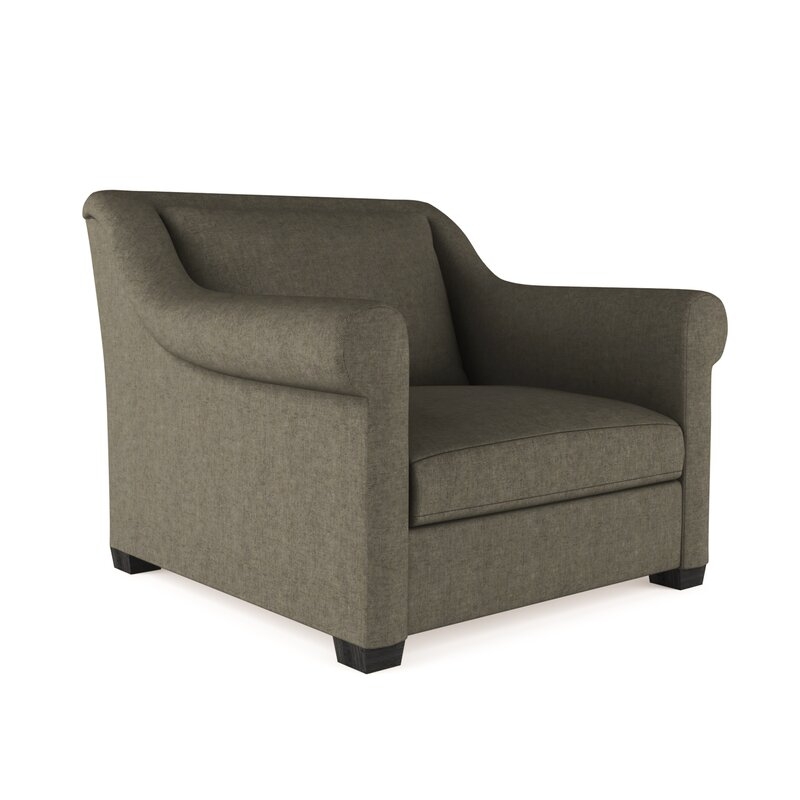 Tandem Arbor Thompson Armchair Upholstery Color: Plush Velvet Graphite, Size: 32" H x 43" W x 41" D - Image 0