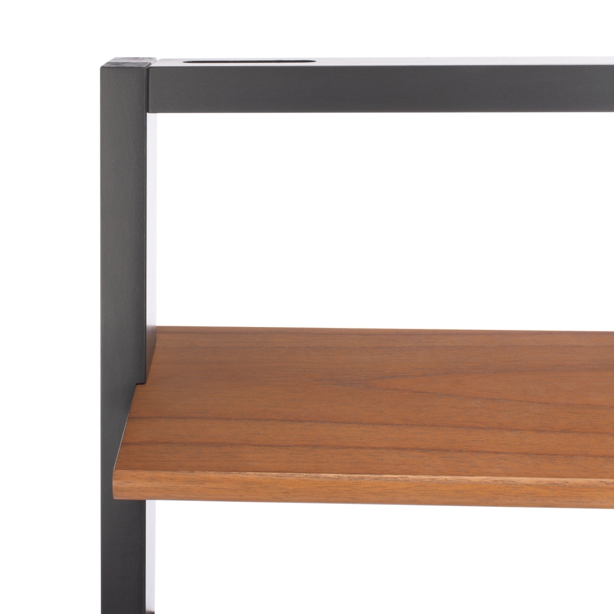 Kamy 2 Shelf Leaning Desk - Natural / Charcoal - Safavieh - Image 2