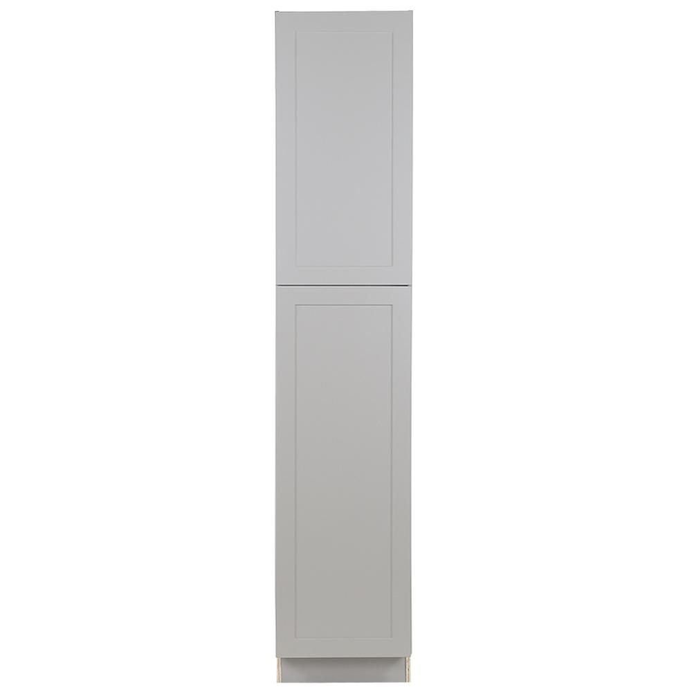 Hampton Bay Cambridge Shaker Assembled 18 in. x 90 in. x 24 in. Pantry Cabinet with Adjustable Shelves in Gray - Image 0