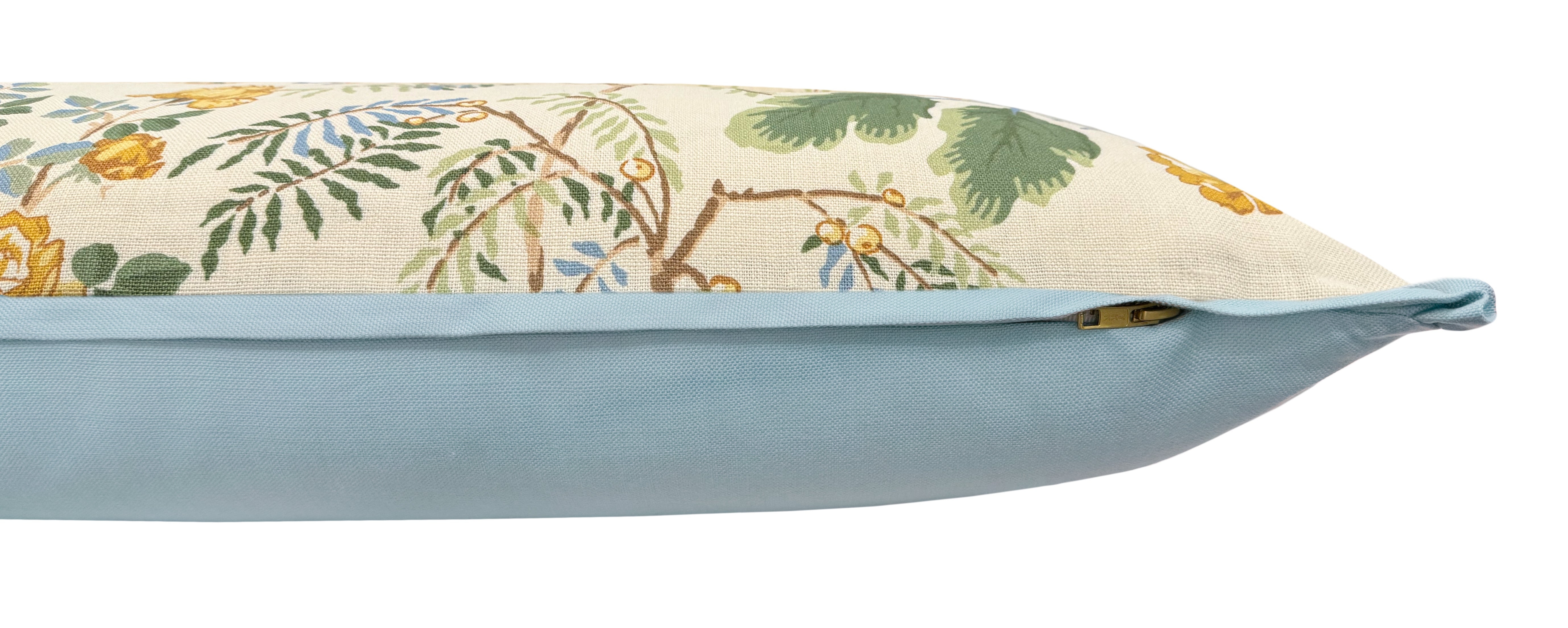 THE XL LUMBAR :: CHINESE PEONY // GOLD | LEE JOFA - 14" X 48" / CORDING / Powder Blue - Image 0