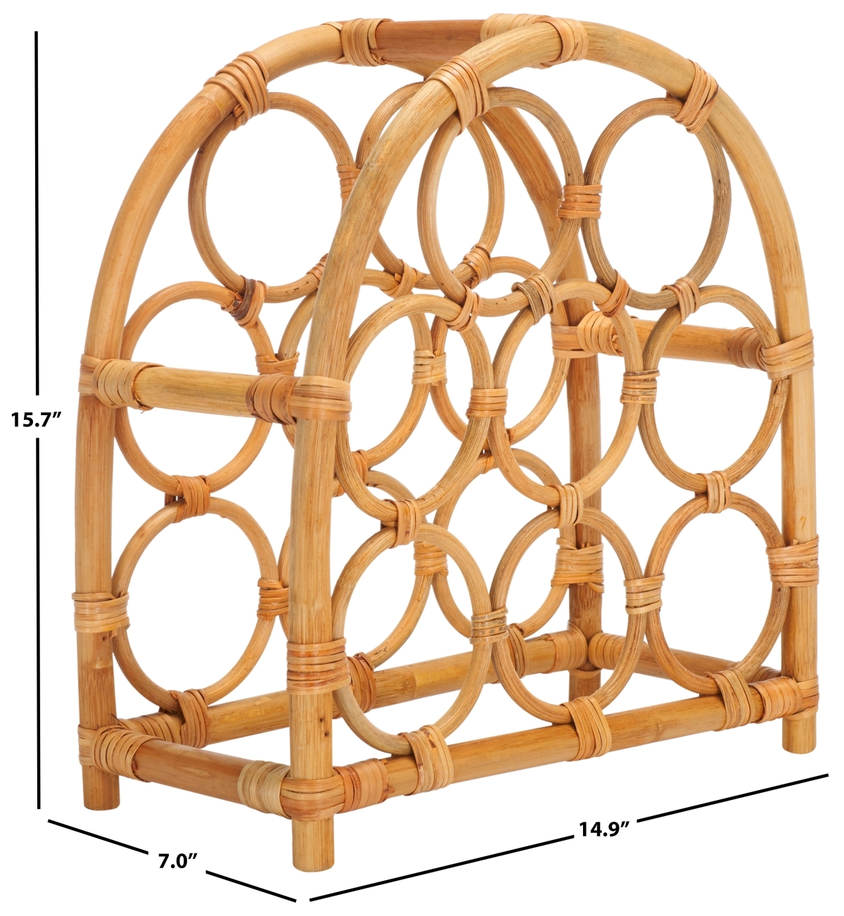 Wilda Rattan Wine Rack - Natural - Safavieh - Image 8