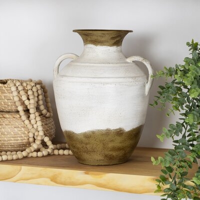 Bartelt Vase, Brown & White, 12.25'' - Image 1