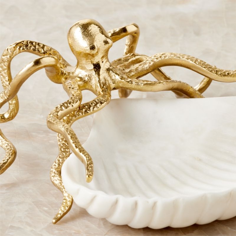 Ammon Brass and Marble Serving Bowl - Image 2