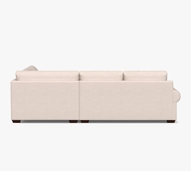 Big Sur Roll Arm Upholstered Left Arm 3-Piece Wedge Sectional with Bench Cushion, Down Blend Wrapped Cushions, Performance Twill Stone - Image 4