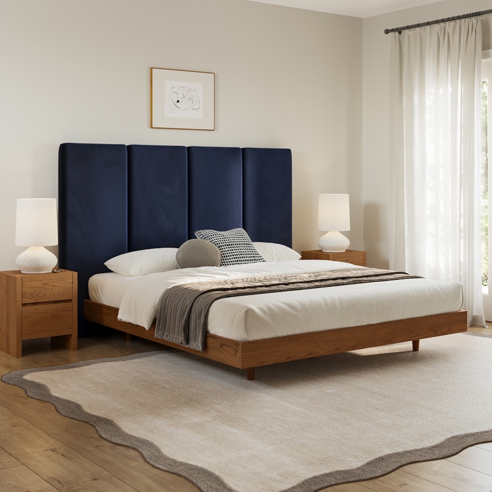 Noel King Tall Velvet Headboard - Hale Ink - Image 1