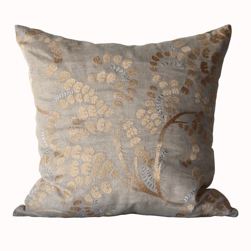 Bliss Studio Deco Sprigs Linen Throw Pillow - Image 0