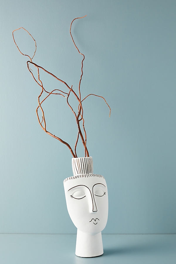 Joji Face Vase By Anthropologie in White - Image 0