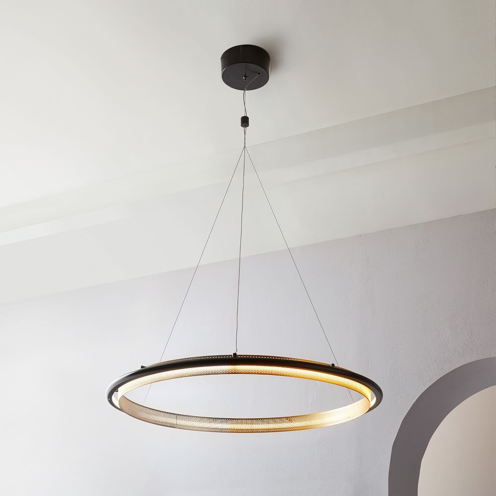 Led Perforated Round Chandelier (35") - Image 0