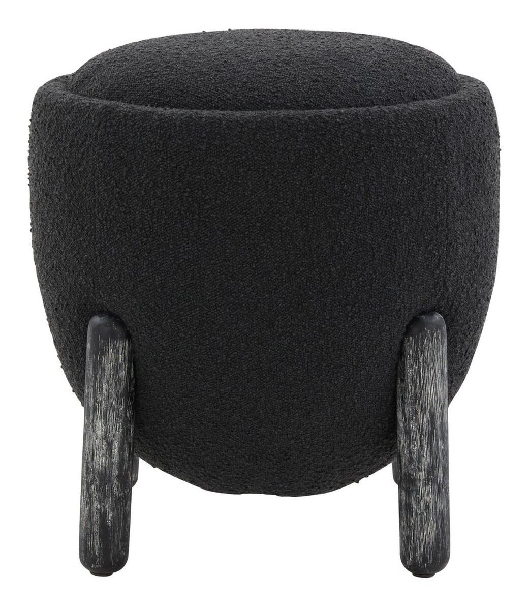Clarabella Boucle Ottoman - Black - Image 4
