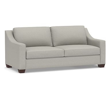 York Slope Arm Upholstered Sofa 80.5", Down Blend Wrapped Cushions, Performance Boucle Pebble - Image 0