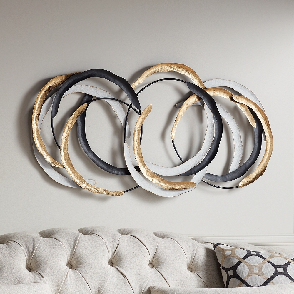 Manhattan 38 1/4" Wide Multi-Color Fan Metal Wall Art - Image 0