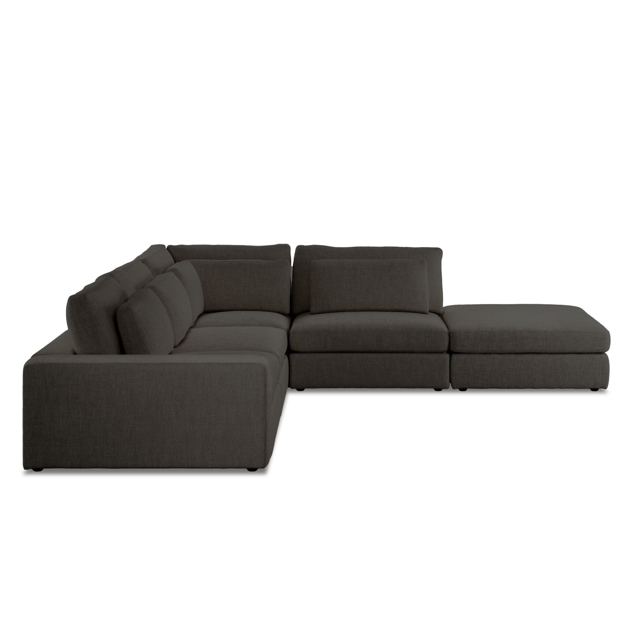 Bloor 4-Piece Sectional W/ Ottoman - Landale Charcoal - Image 2