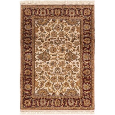 One-of-a-Kind Halloran Hand-Knotted 2010s Sultanabad Brown/Cream 4' x 5'10" Wool Area Rug - Image 0