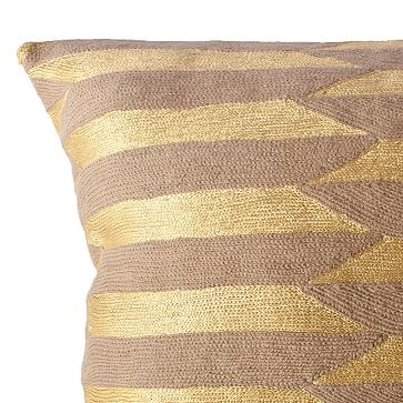 Leah Singh Scarpa Pillow, Wool, Ivory/Gold - Image 3