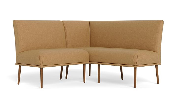 Dorian Upholstered Petite Right Banquette with Tufting Option - Image 1