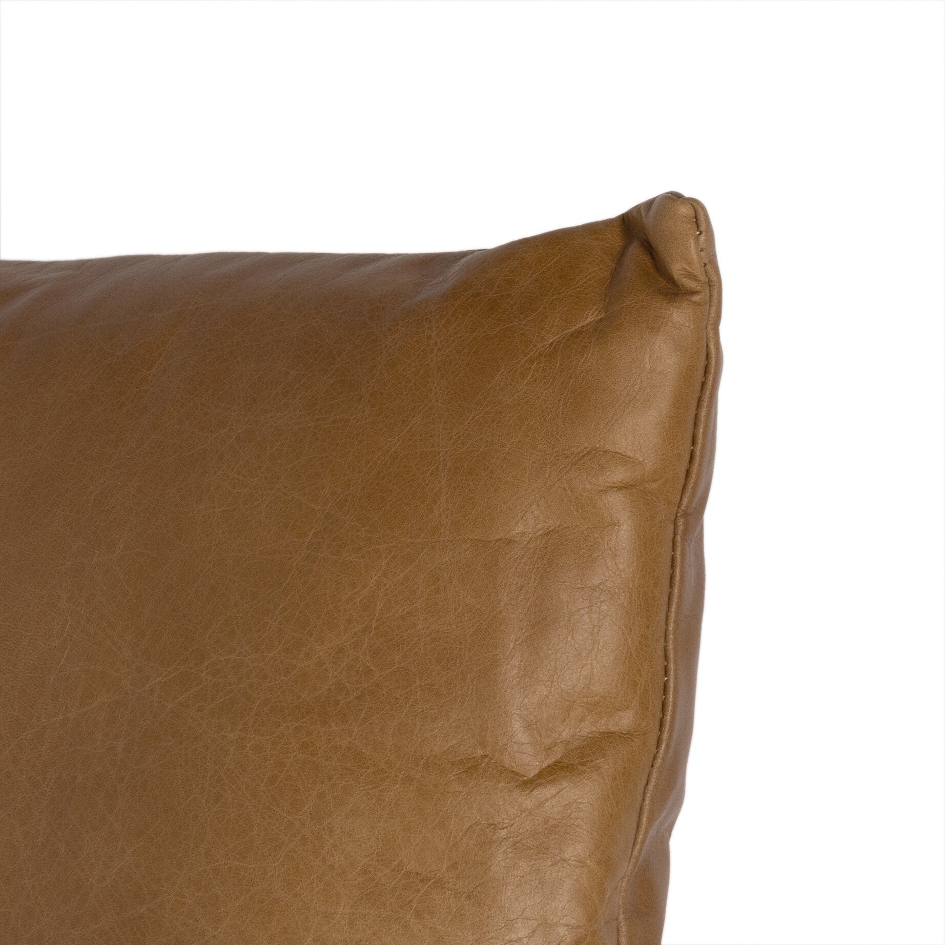 Leather and Linen Pillow - Sonoma Butterscotch - Image 3