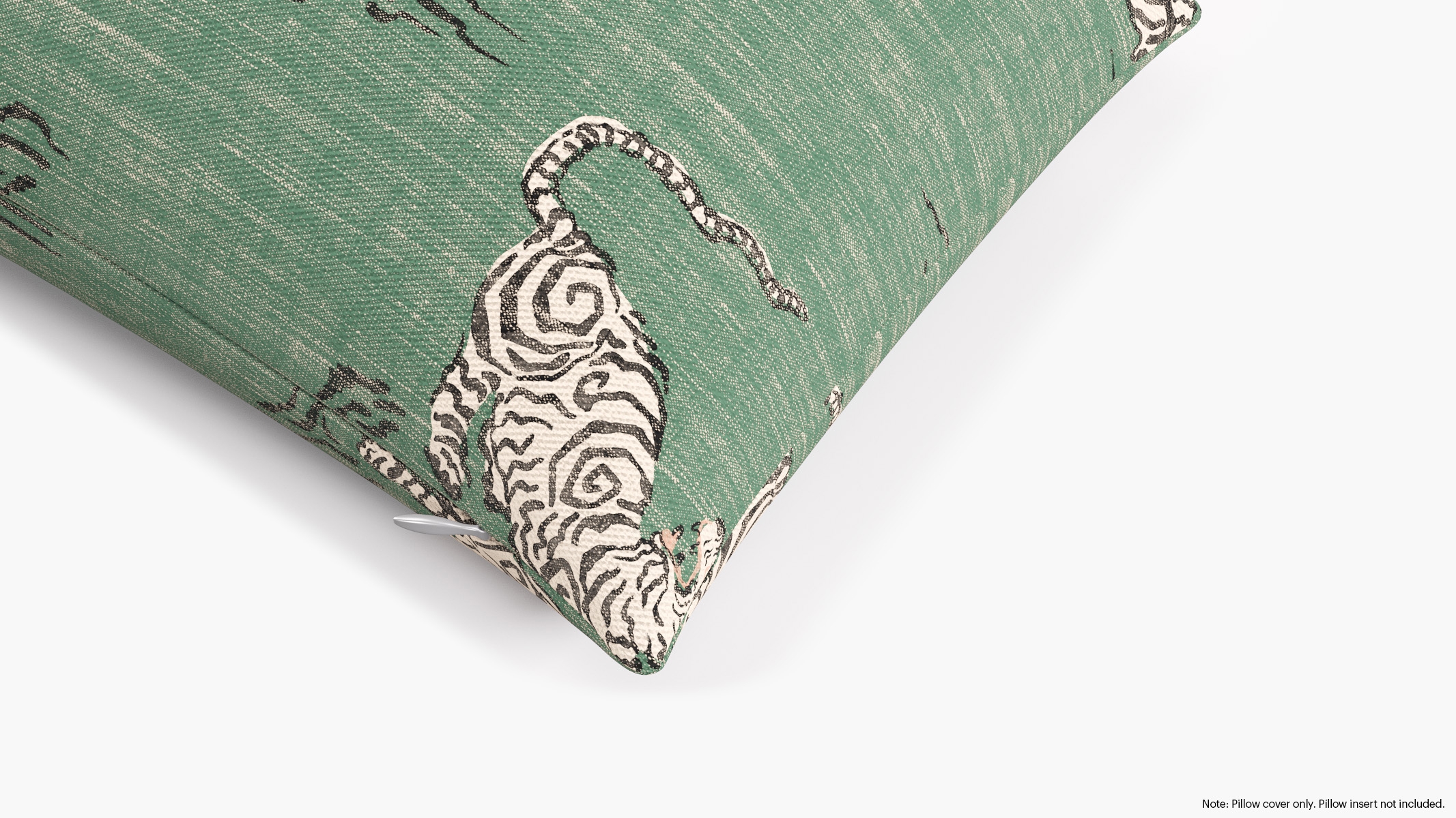 Throw Pillow Cover 14" x 30", Emerald Tigresse, 14" x 30" - Image 1