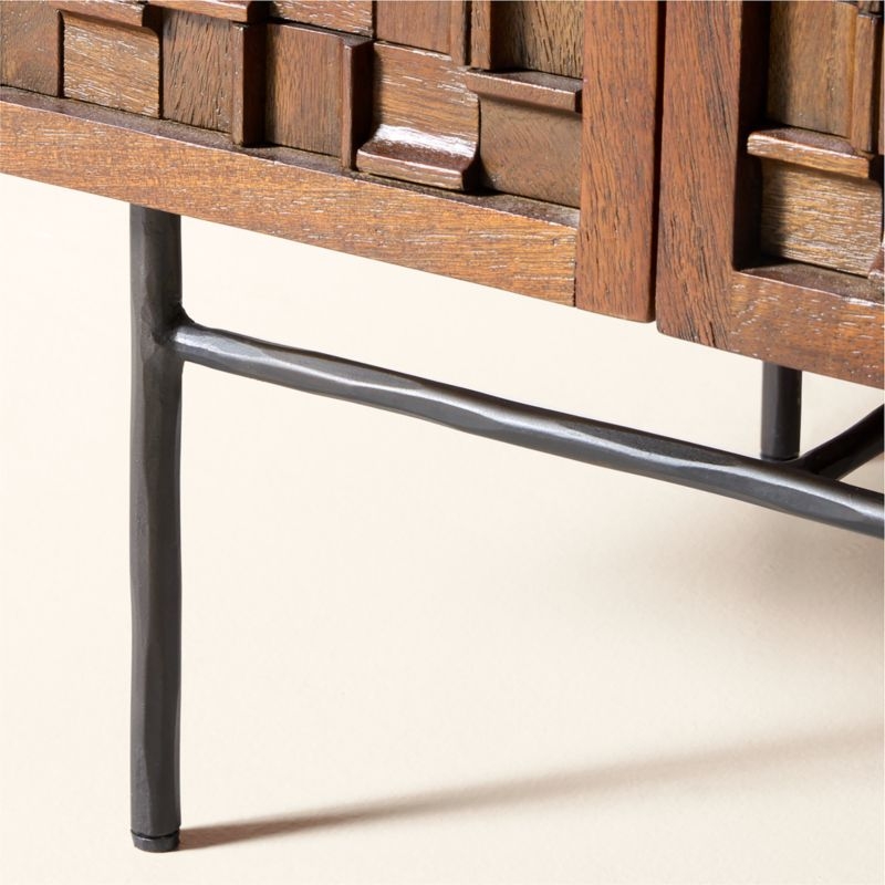 Elettra 68" Carved Mango Wood Credenza - Image 1