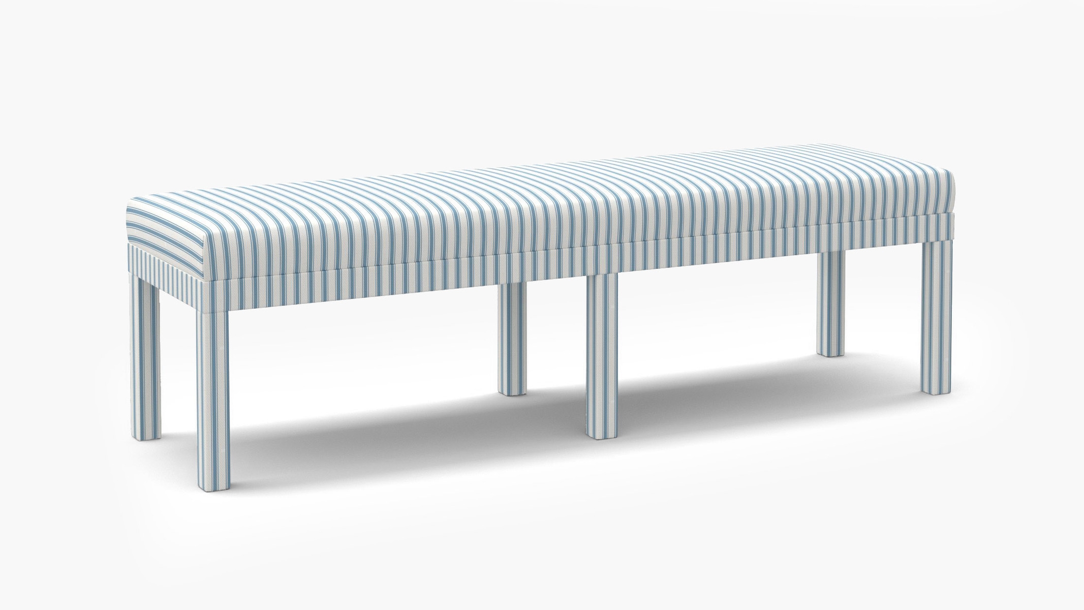 Parsons Bench, Cornflower Classic Ticking Stripe - Image 1