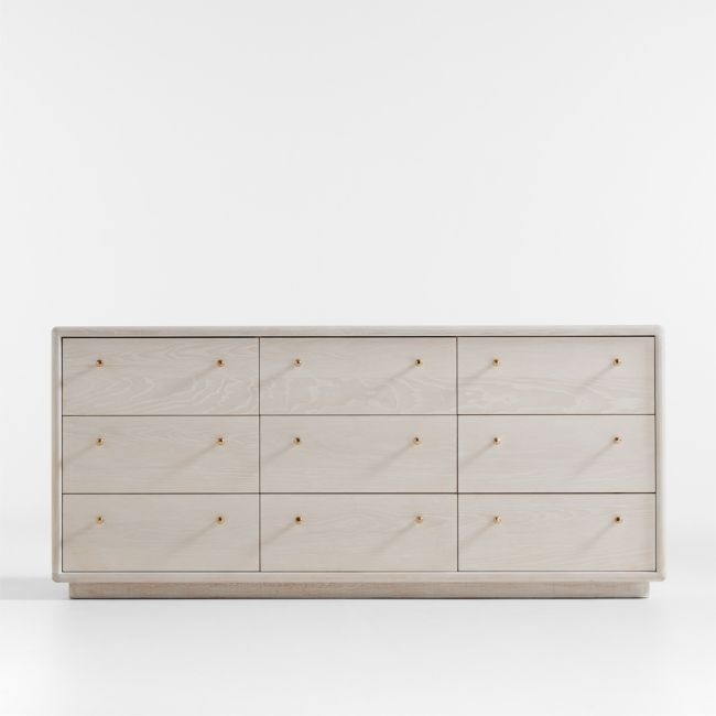 Lafayette 72" Whitewashed Wood 9-Drawer Dresser - Image 0