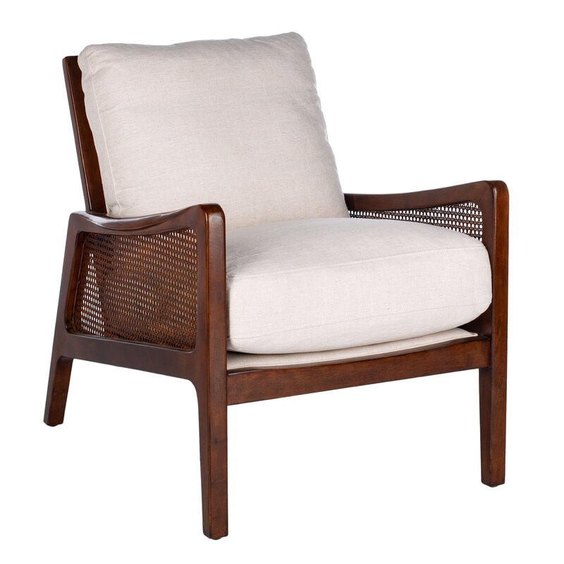 Moretti Wood Frame Accent Chair Fabric: Oatmeal - Image 0
