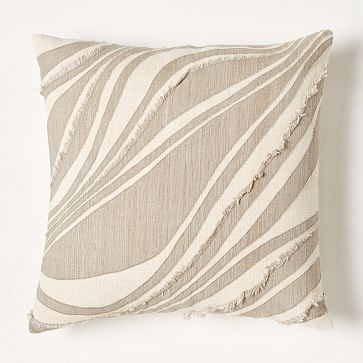 Ripple Wave Pillow Cover, 18"x18", Frost Gray - Image 0