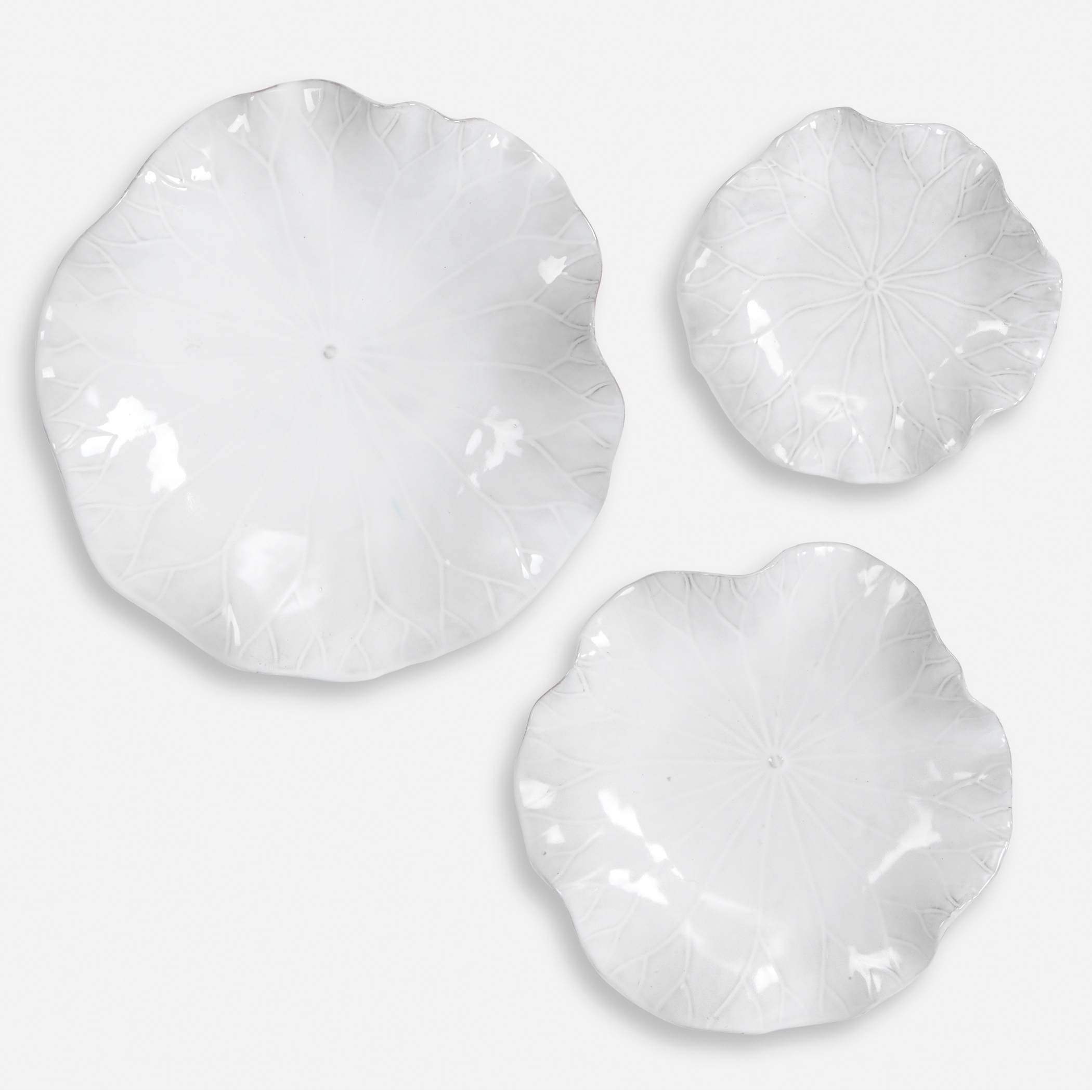 Abella Ceramic Wall Decor Set/3 White - Image 0
