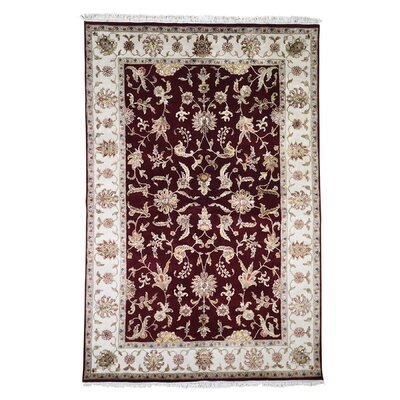 One-of-a-Kind Bancroft Hand-Knotted 2000s Rajasthan Red/Ivory 6' x 9'1" Area Rug - Image 0