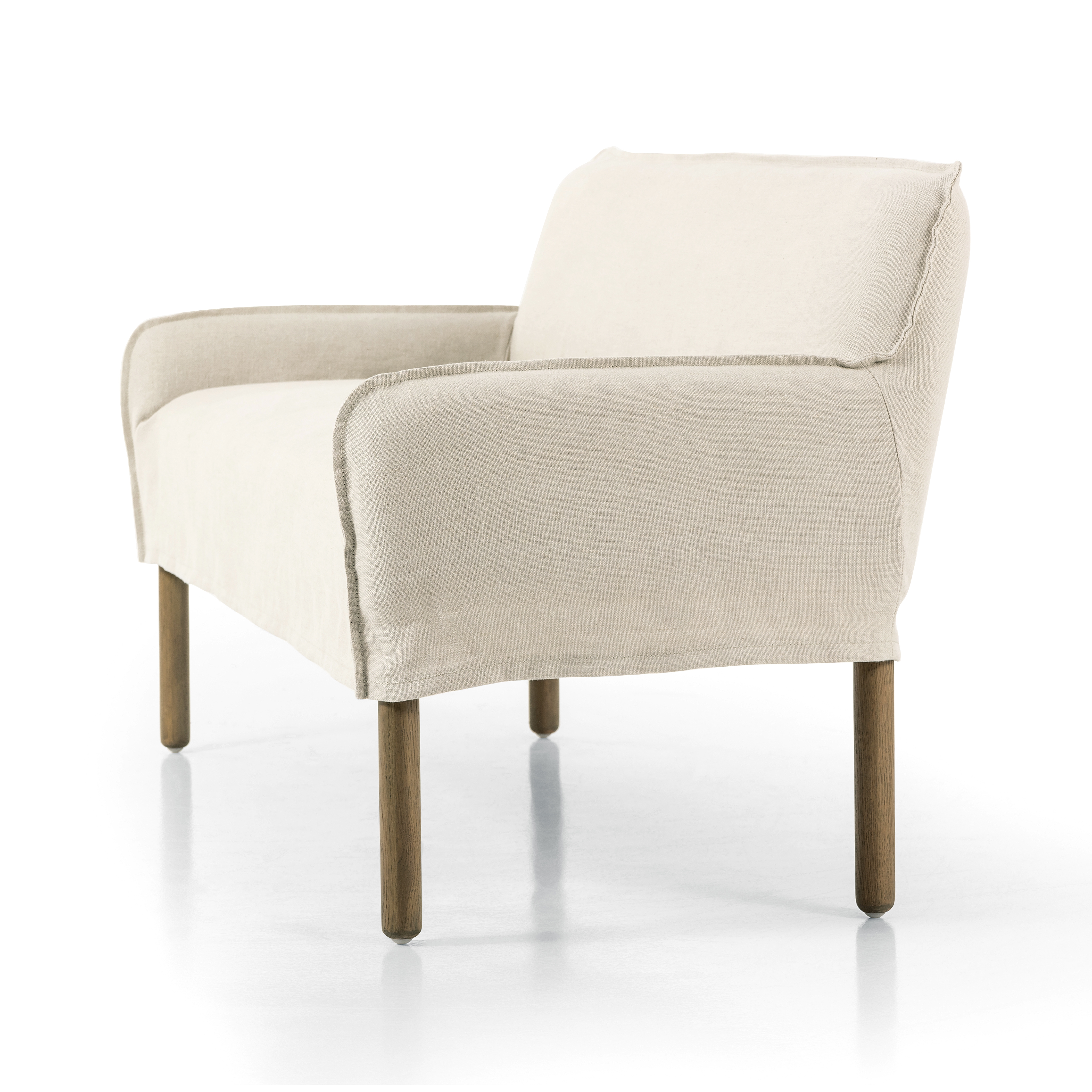 Addington Slipcover Bench-Brussels Ntrl - Image 2