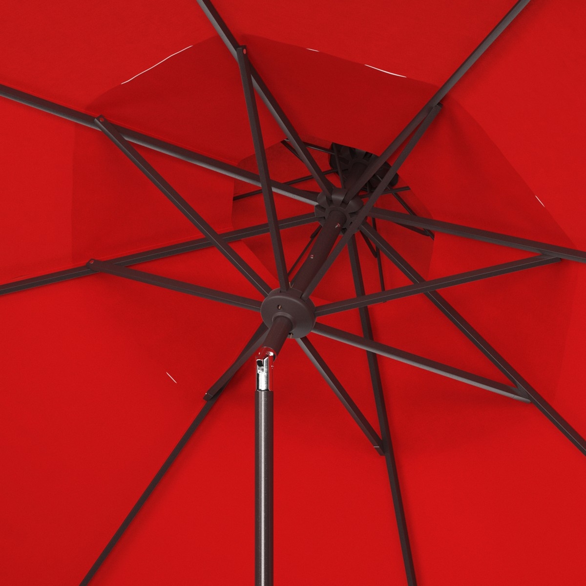 Milan  9Ft Doubletop Umbrella - Red - Safavieh - Image 2