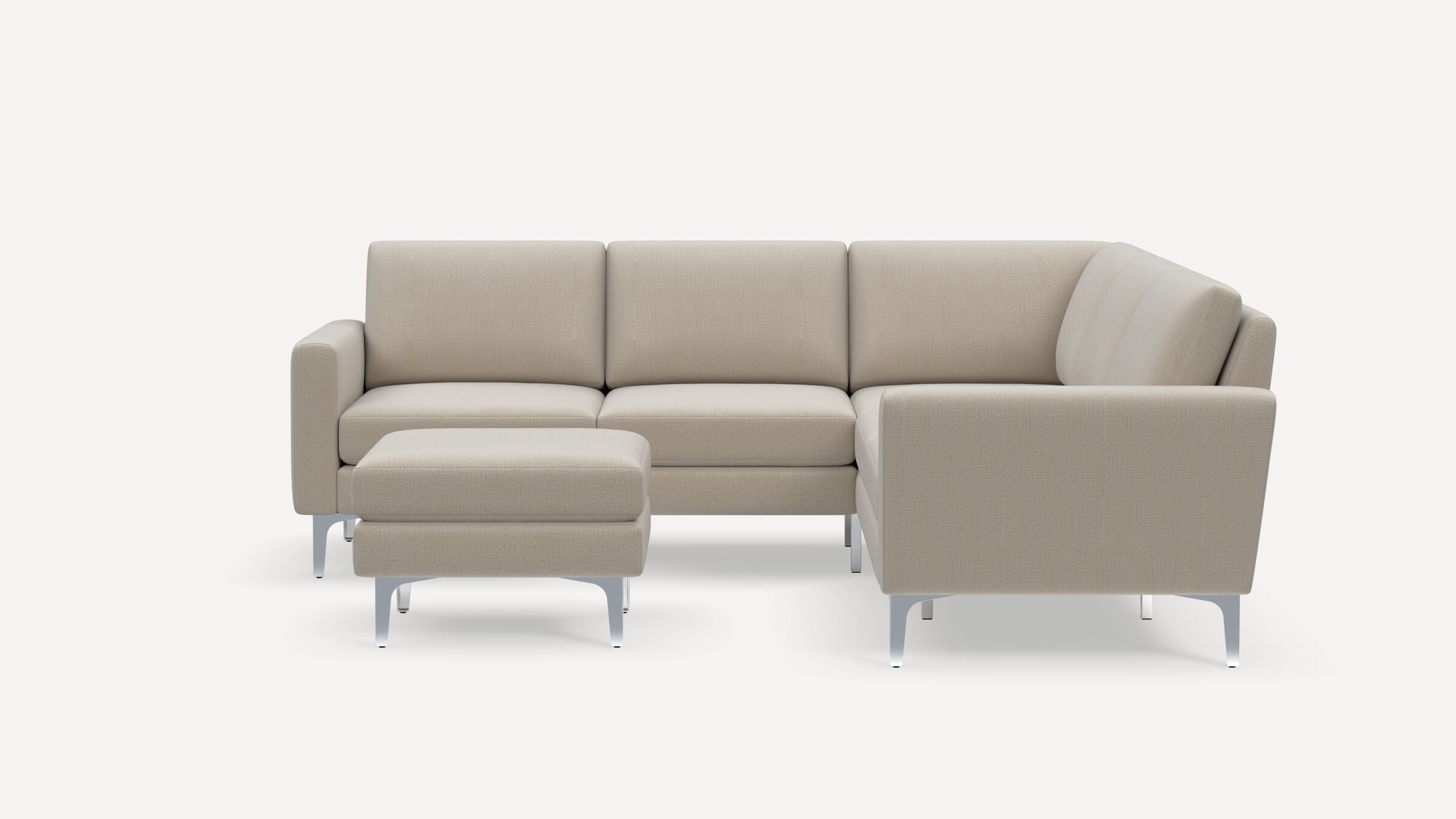 Nomad 5-Seat Corner Sectional with Ottoman - Georgia Clay - Performance Chenille / Chrome - Metal / Block - Image 0