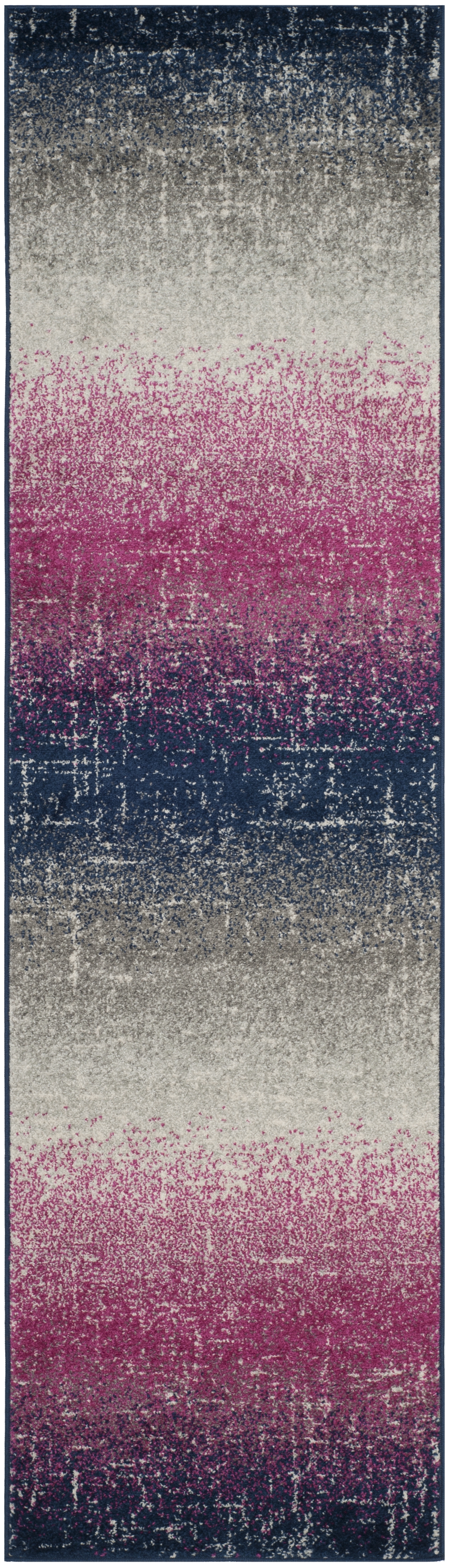 Arlo Home Woven Area Rug, MAD601M, Fuchsia/Navy,  2' 3" X 8' - Image 0
