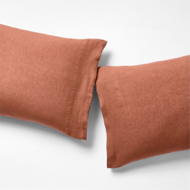 Aire Natural EUROPEAN FLAX ™-Certified Linen Copper King Pillowcases, Set of 2 - Image 0