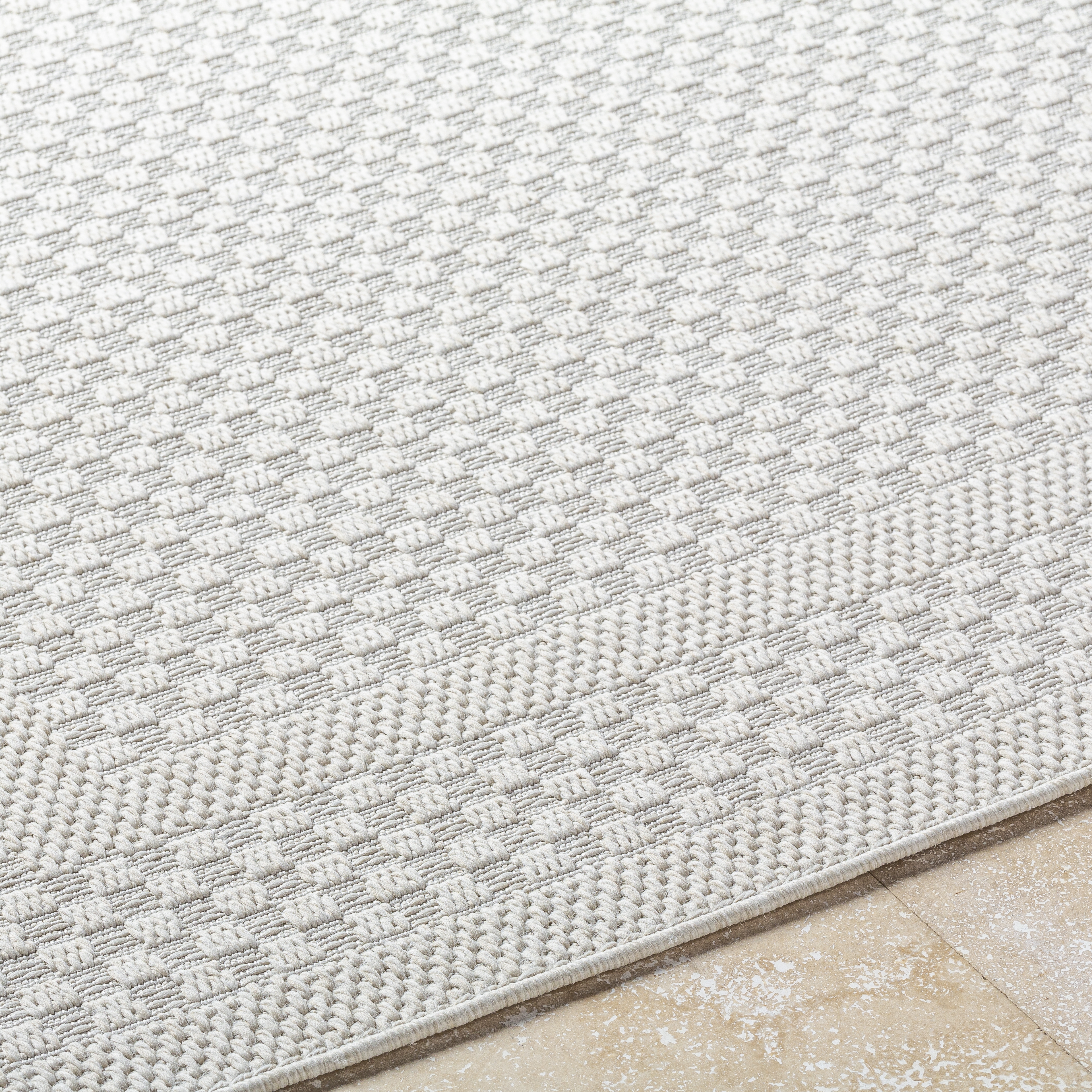 Sandra Beige Outdoor 6'7" x 9' Machine Woven Rug - Image 3