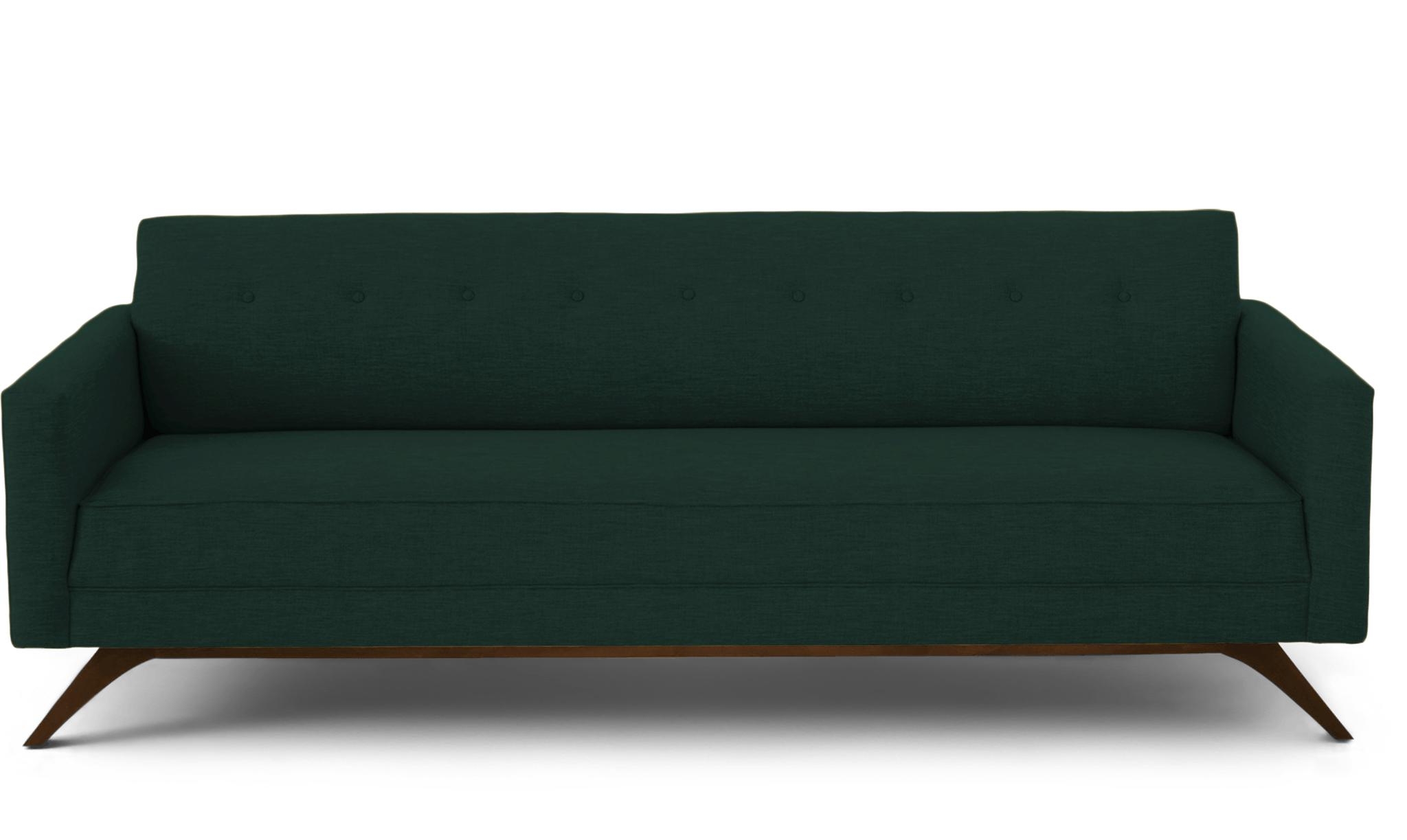 Modern Sofa - Roddy Mid Century Couch - Royale Evergreen - Mocha - Green - Image 0