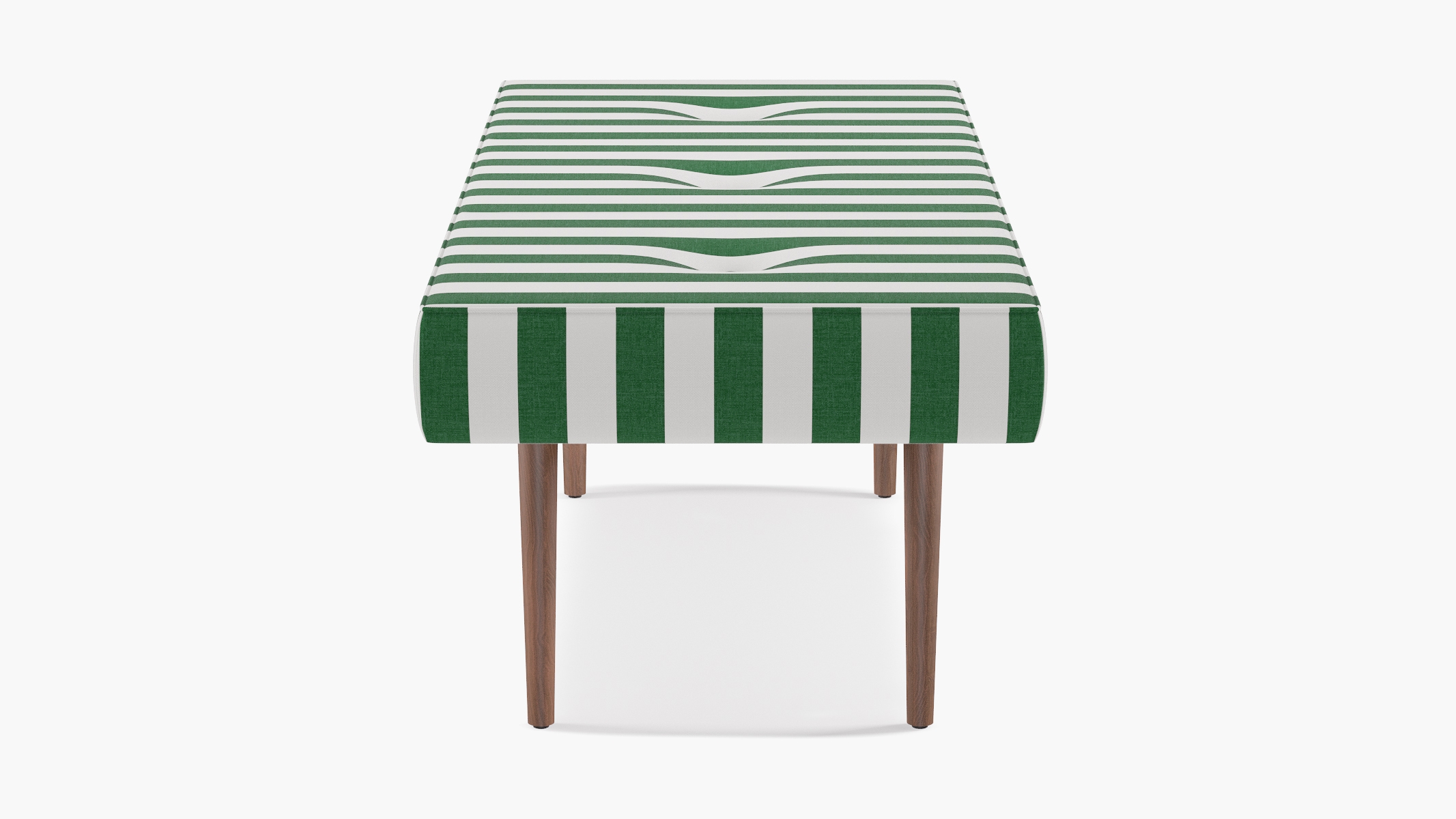 Mid-Century Bench, Emerald Cabana Stripe, Espresso - Image 2